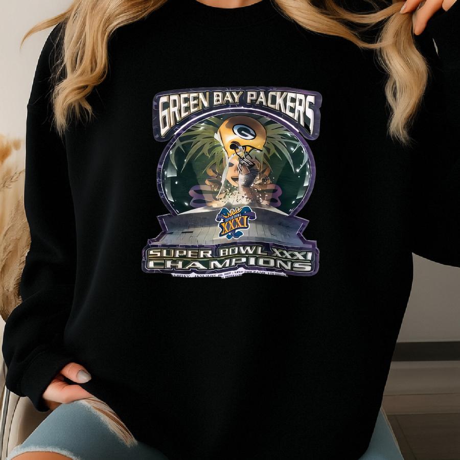 Vintage 90s Green Bay Crewneck Sweatshirt - - Print Logo - White Color - Men’s Xl Sweatshirt