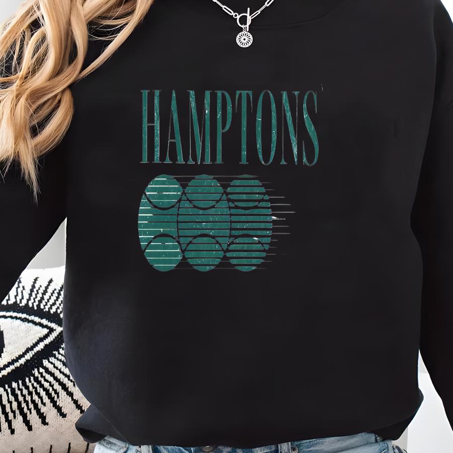 Hamptons Lightweight Cotton Crewneck Sweatshirt | Vintage Retro Tennis, Racquet, Country Club Pullover | Bachelorette Trip Sweatshirt