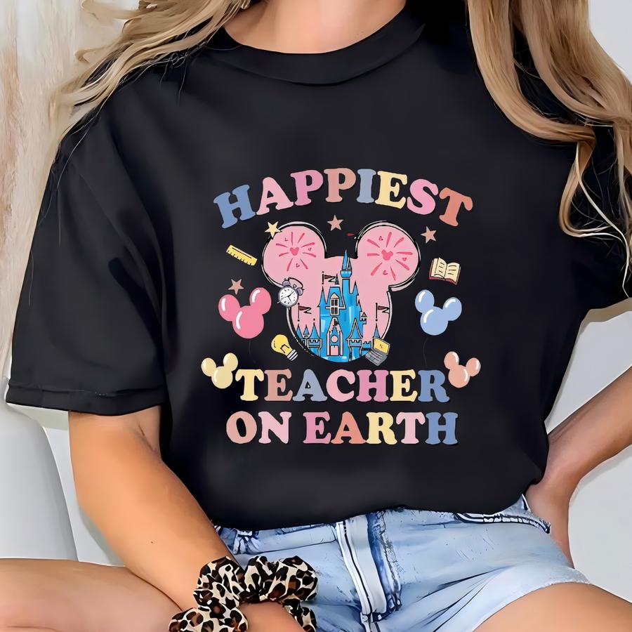 Personalized Teacher Sweatshirt, Teacher Hoodie, Happiest Teacher On Earth, Sweatshirt, Custom Name Teacher Hoodie, Bp T-shirt