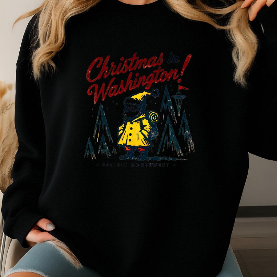 Cozy Christmas In Washington Sweatshirt: Pacific Northwest Holiday Jumper Sweatshirt
