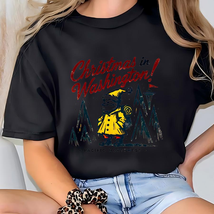Cozy Christmas In Washington Sweatshirt: Pacific Northwest Holiday Jumper T-shirt