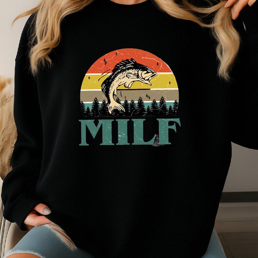 ® T-shirt, Milf Man I Love Fishing Shirt, Fishing Joke Tee, Cool Fishing Shirt, Fathers Day Shirt, Fishing Party, Fish Lover Sweatshirt