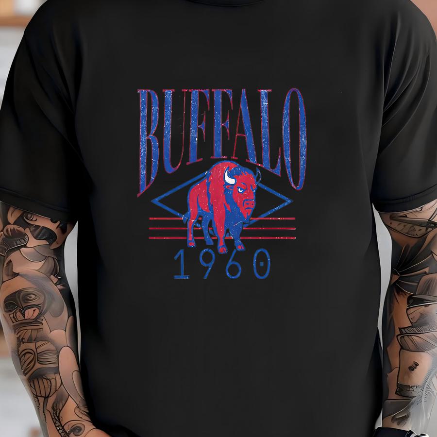Buffalo Football Crewneck Sweatshirt, Unisex Vintage Game Day Apparel, Bills Mafia Gear Gift, Retro Sports Tailgate Outfit T-shirt
