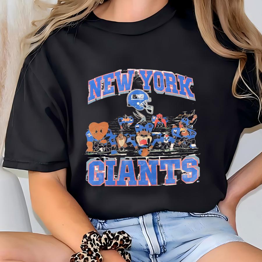 Vintage New York Giants T Shirt Tee Size Xl Looney Tunes Bugs Bunny Warner Bros Classic Cartoon Football Big Blue Ny Eli Manning 1990s T-shirt