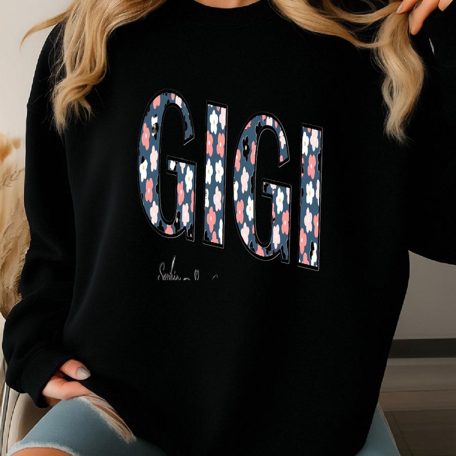 Personalized Gigi Shirt With Grandkids Names, Floral Gigi T-shirt, Gigi Gifts, Mother's Day Shirt, Custom Kids Names Grandma Shirt, Gigi Tee Sweatshirt