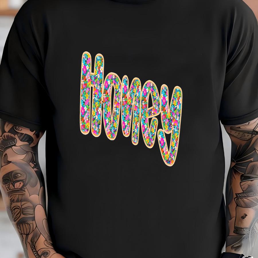 Comfort Color Honey Hoodie, Preppy Flower Shirt, Customize Kids Name Tee, Gifts For Family Member, Preppy Girl Apparel, Personalized Name T-shirt