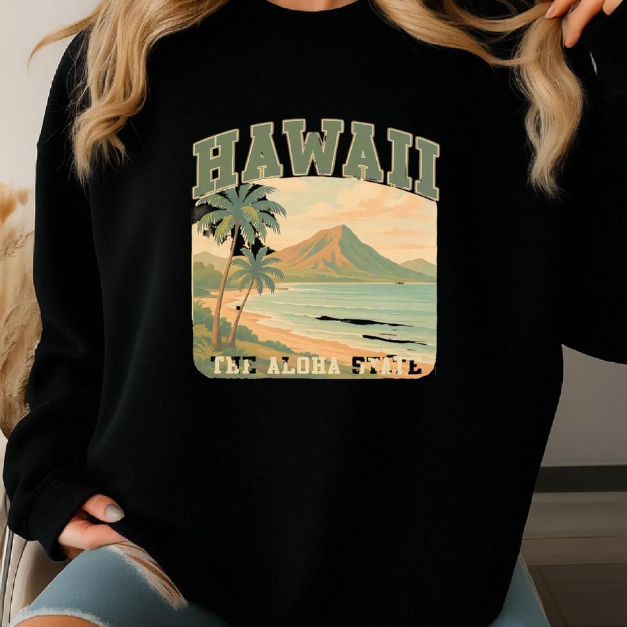 Vintage Hawaii Aloha State Tee: Unisex Island Vibes Sweatshirt
