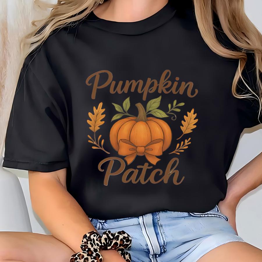 Cozy Autumn Pumpkin Patch Sweatshirt Gift For Her, Thanksgiving Gift Idea For Women, Fall And Halloween Sweatshirt Gifts For Birthdays T-shirt