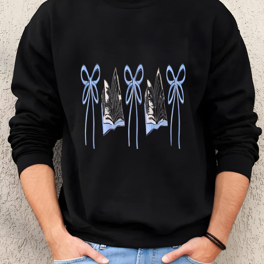 Bow-book Icon Shirt, Sweatshirt, And Hoodie | Book Lover Gifts | | Librarian |romance Fantasy | Cute Gift Idea Sweatshirt