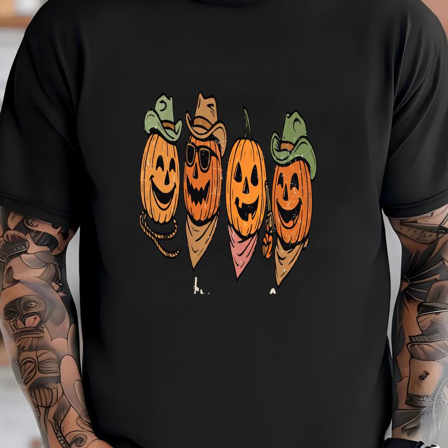 Pumpkin Hoodie: Western Halloween Outfit T-shirt