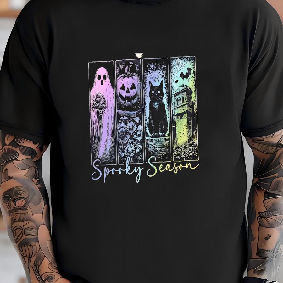 Vintage Halloween Hoodie: Black Cat Graphic, Autumn Tee T-shirt