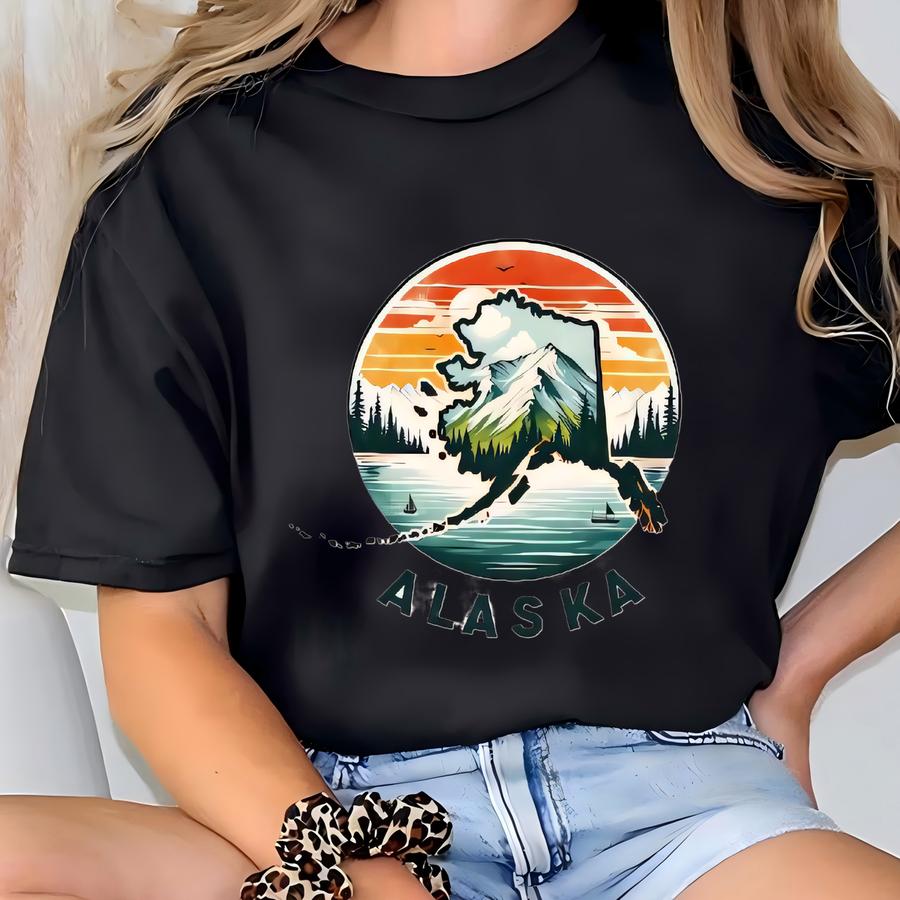 Alaska Tee, Alaska Map, Alaska Travel Gift Tee, Alaska Lover, Alaska Vacation Tee, Alaska Trip Gift, Alaska Gift T-shirt