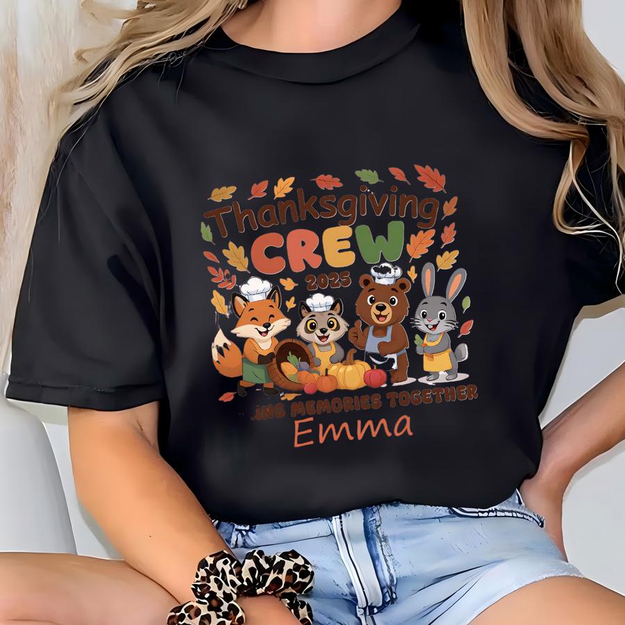 Thanksgiving Crew 2025 Shirt: Matching Family Hoodie T-shirt
