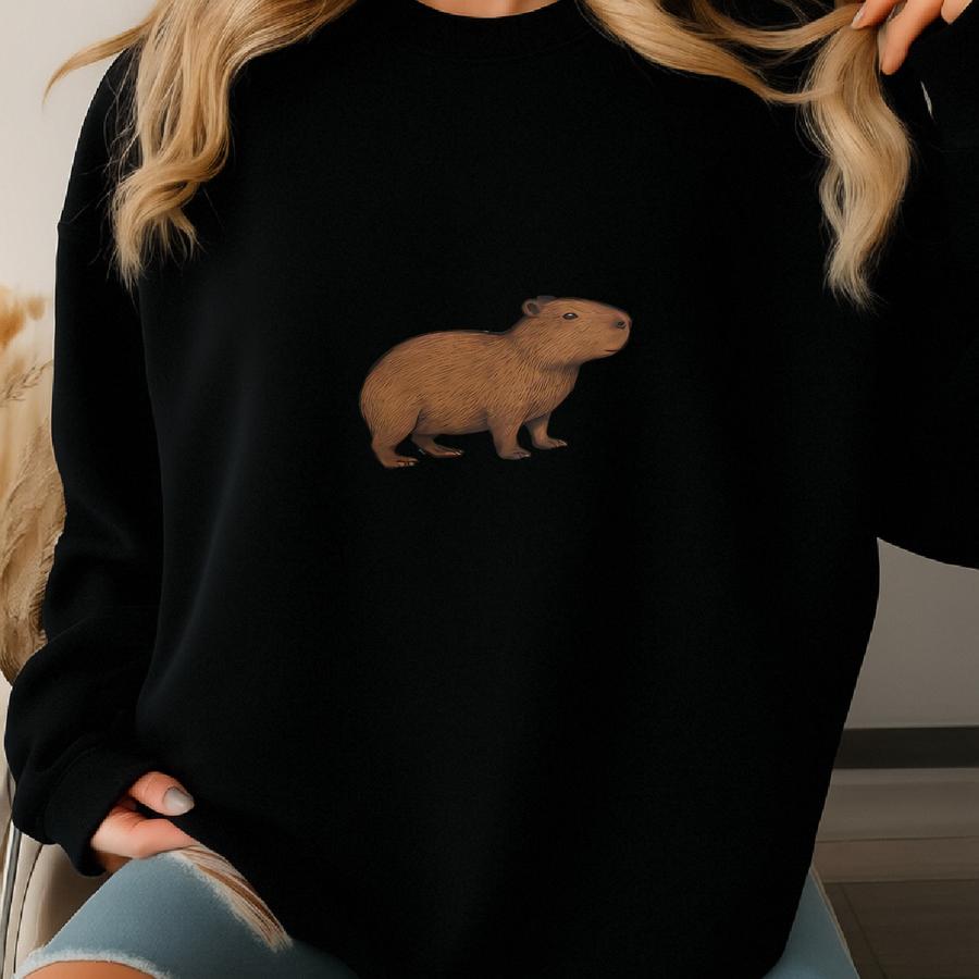Just A Girl Who Loves Capybaras Sweatshirt, Retro Pullover For Animal Lovers | Offdanforth Essentials Sweatshirt