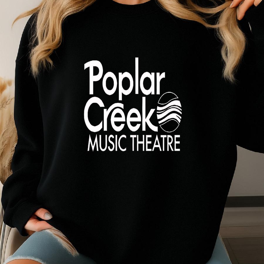 Poplar Creek Music Theatre Chicago Retro Sticker - Bygone Brand Sweatshirt