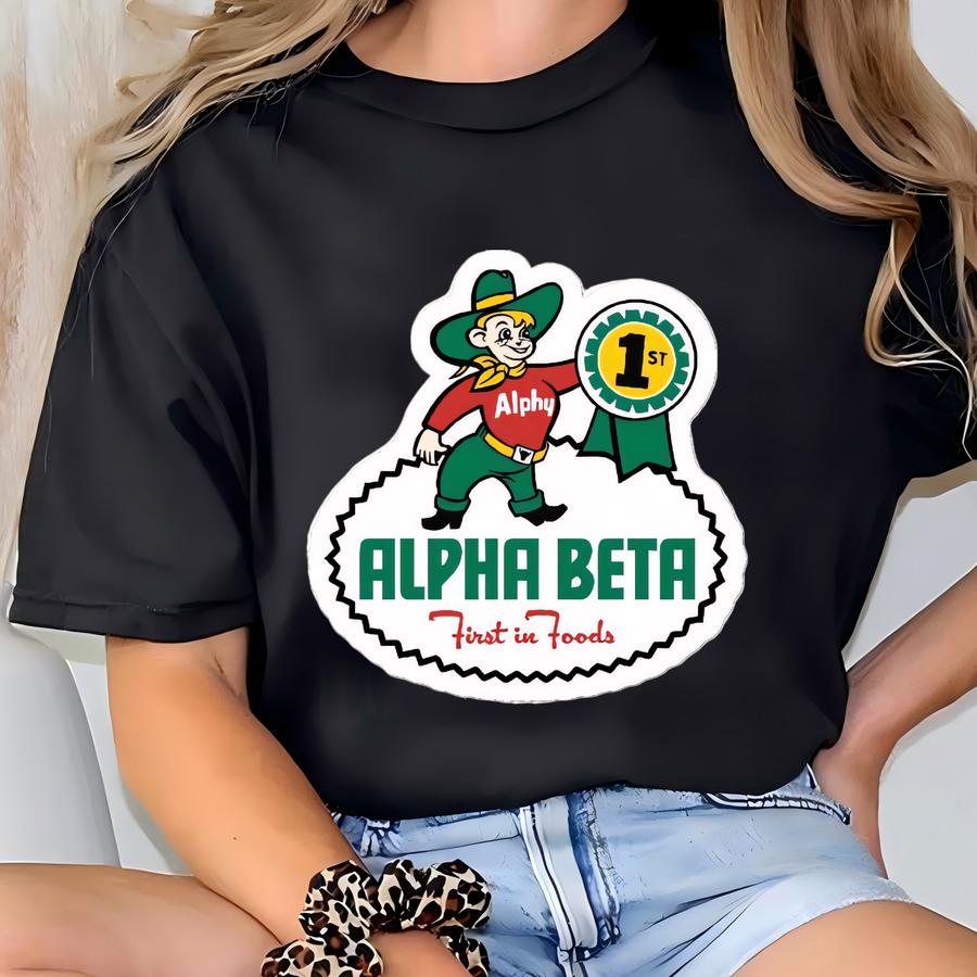 Alpha Beta Grocery Store Retro Sticker - Bygone Brand T-shirt