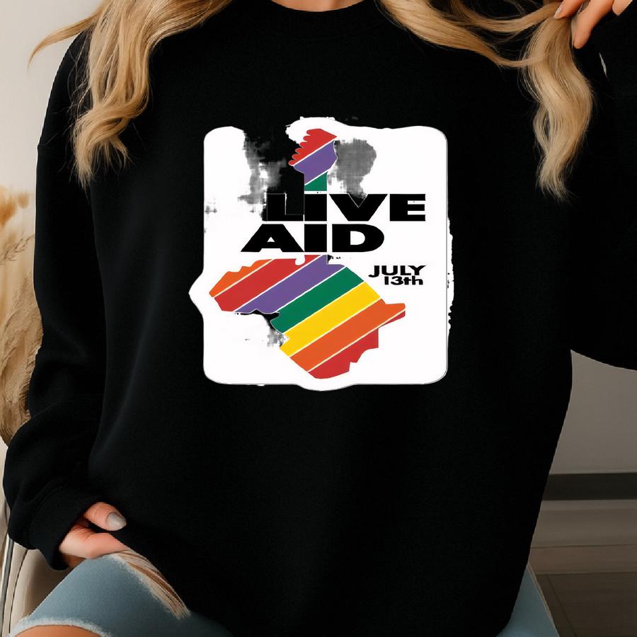 Live Aid Concert Retro Sticker - Bygone Brand Sweatshirt