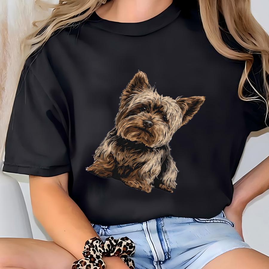 Yorkshire Terrier Dish Towel - Yorkie Kitchen Towel - Waffle Weave Towel - Kitchen Towels With Yorkshire Terrier T-shirt