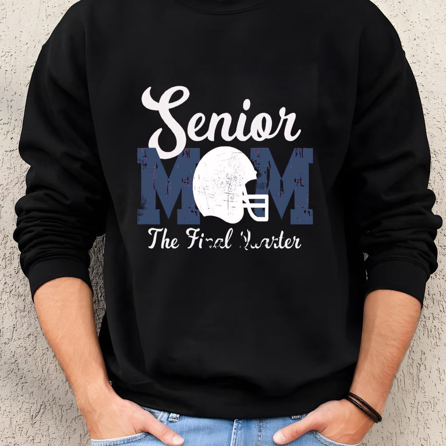 Senior Football Mom Shirt For Last High School Football Season Senior Mama Sweatshirt With Custom Player Name And Number Custom Team Color Sweatshirt