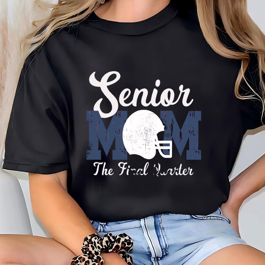 Senior Football Mom Shirt For Last High School Football Season Senior Mama Sweatshirt With Custom Player Name And Number Custom Team Color T-shirt