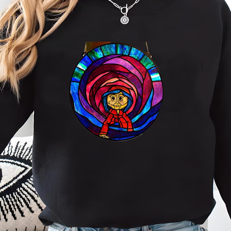 Coraline Spooky Tunnel Acrylic Suncatcher: Halloween Autumn Decor Sweatshirt