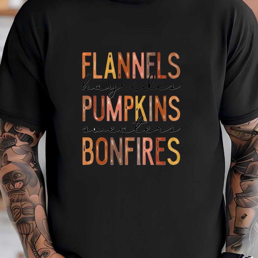 Cozy Fall Vibes Shirt, Flannels, Hayrides, Pumpkins, Bonfires Tshirt, 135 T-shirt