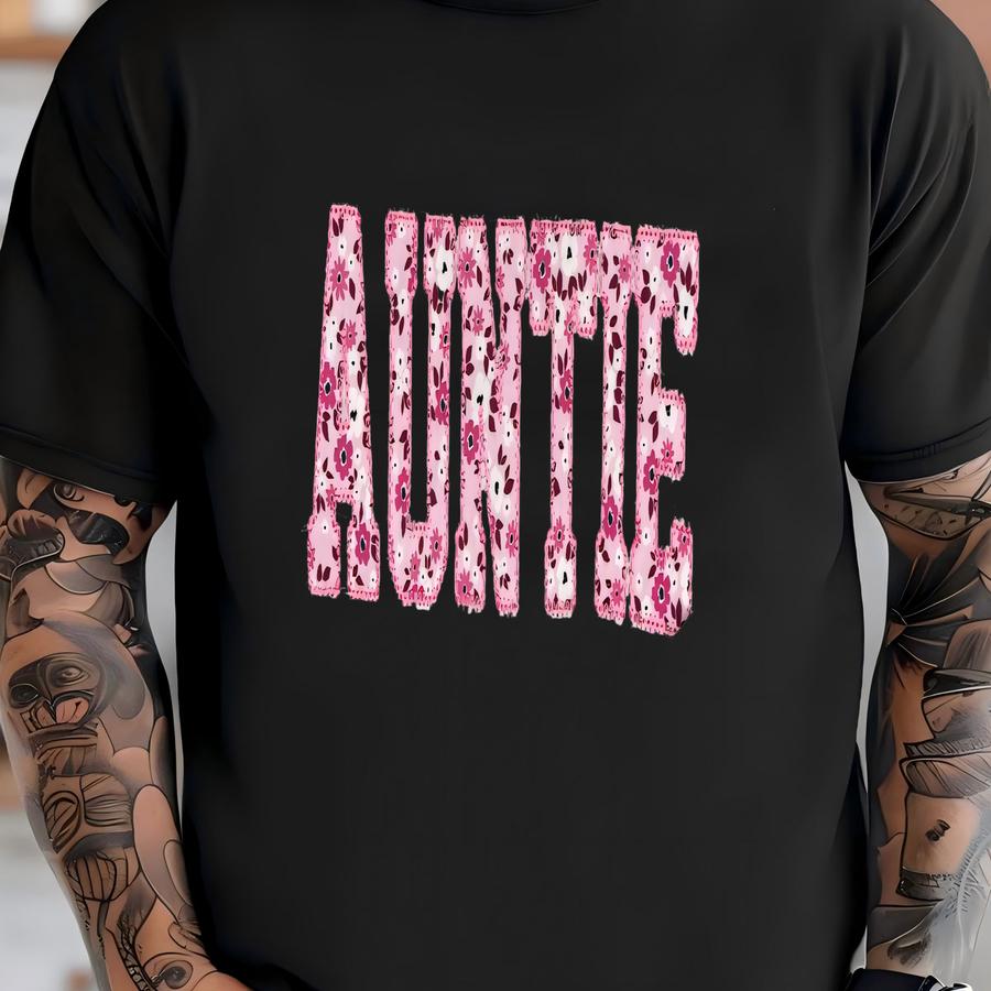 Auntie Sweatshirt, Custom Floral Crewneck, Auntie Pregnancy Announcement Gift, Personalized Baby Reveal Sweatshirt T-shirt