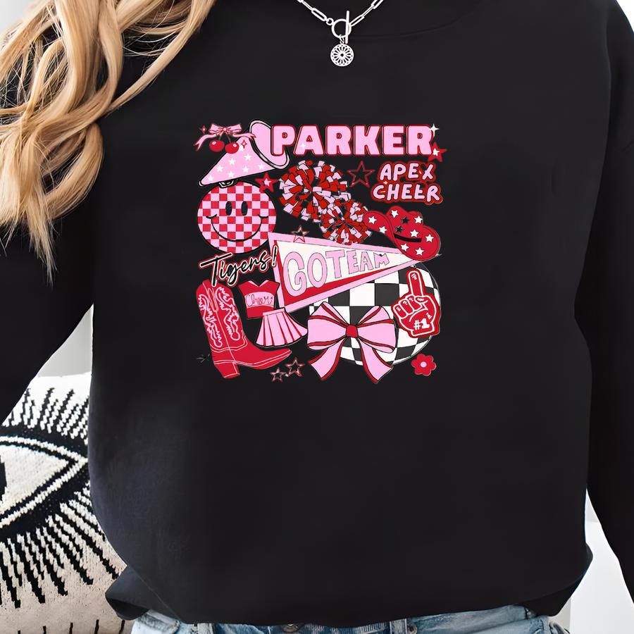 Personalized Cheer Team Hoodie: Custom Spirit Wear, Game Day Outfit Sweatshirt