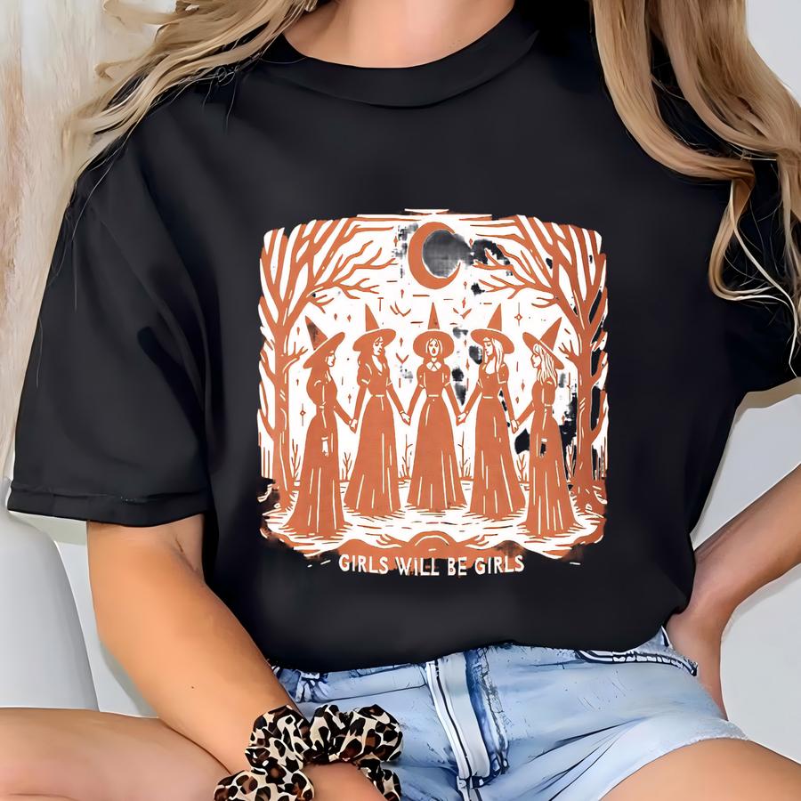 Witchy Vibes Shirt: Vintage Halloween Graphic Tee T-shirt