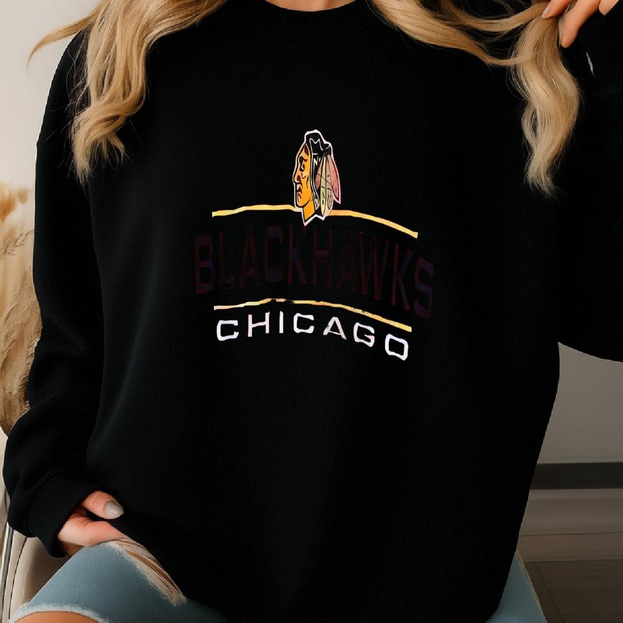 90s Chicago ‘blackhawks’ Crewneck Sweatshirt Y Logo Red Color Men’s L Sweatshirt