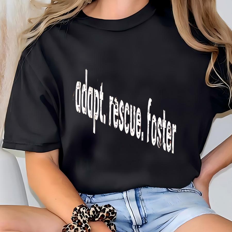 ® Adopt Rescue Foster Shirt, Dog Paw Tee, Rescue Dog Shirt, Dog Lover Gift, Cat Rescue Shirt, Animal Rescue, Saving Pets Tee T-shirt