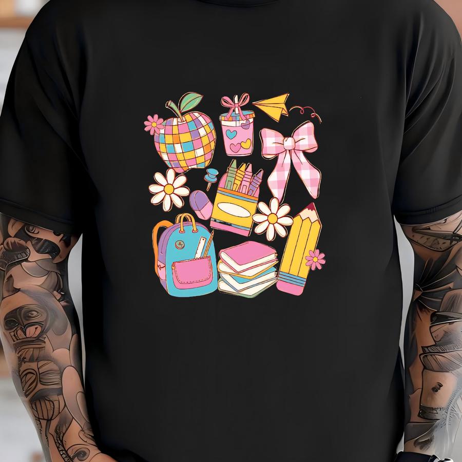 School Supplies Toddler Youth Shirt, School Shirt Design, School Shirt, Cute School Clipart, Kids School Shirt, Funny School, School Supply T-shirt