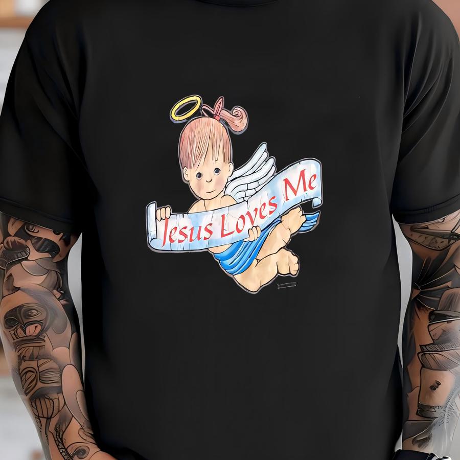 Extra Large, Jesus Loves Me Distressed Shirt T-shirt