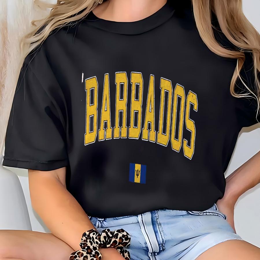 Barbados Tank Top: Vintage Washed Caribbean Beachwear T-shirt