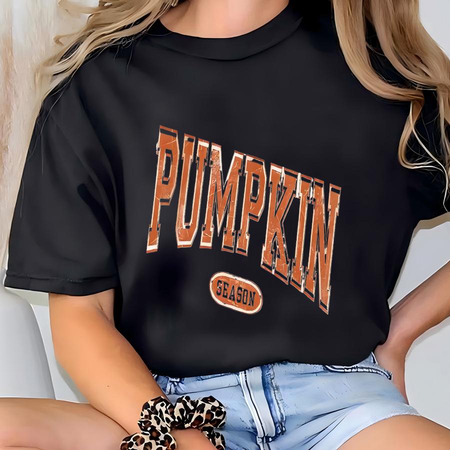 Retro Pumpkin Season Sweatshirt, Fall Aesthetic Crewneck, Cozy Autumn Pumpkin Spice Shirt, Unisex Brown Fall Sweater, Thanksgiving Shirt T-shirt
