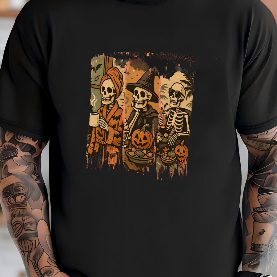 ® Funny Just Waiting For Halloween Skeleton Tshirt, Funny Halloween Shirt, Silly Halloween Gift, Halloween Gift T-shirt