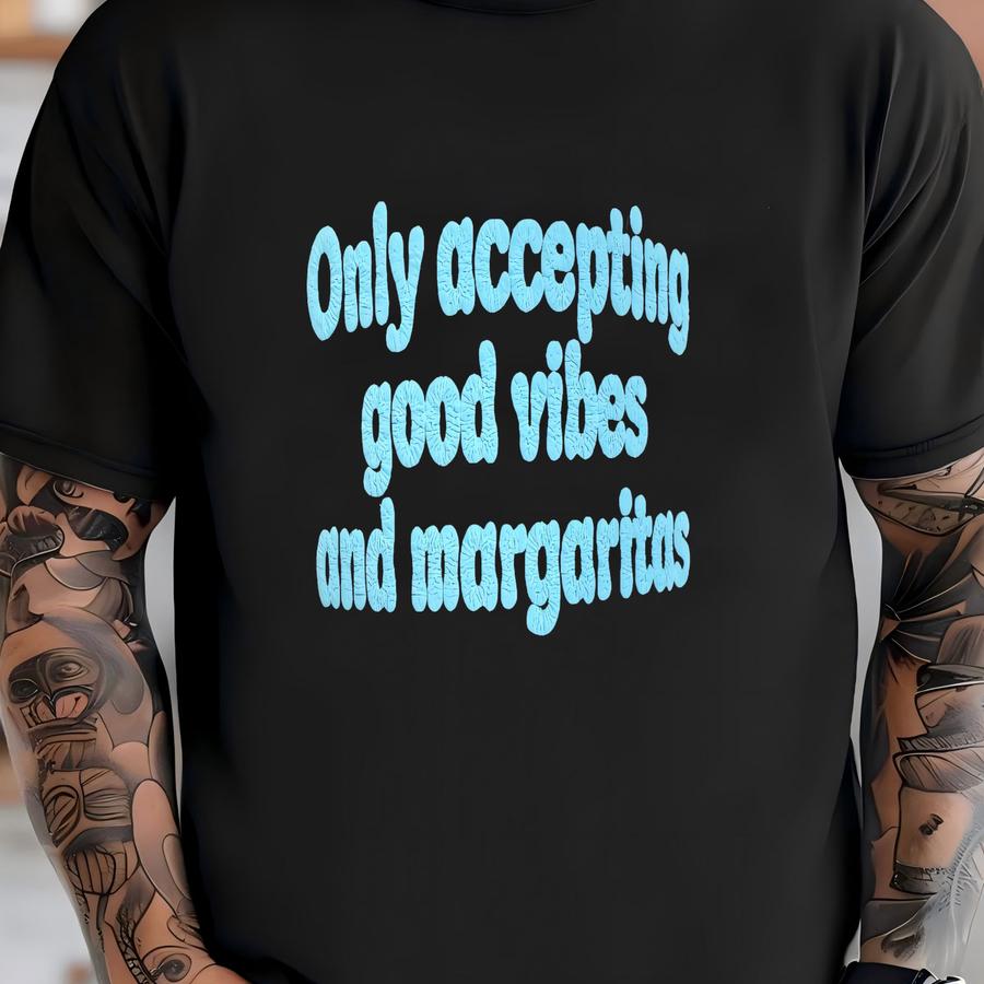 Only Accepting Good Vibes And Margaritas 3d Puff Foam Trucker Hat, Retro Vibe , Unisex Trucker Hat T-shirt