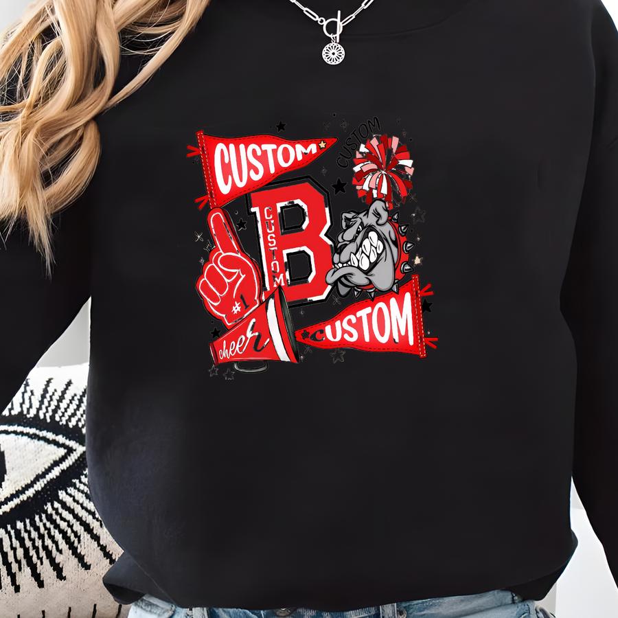 Custom Mascot Cheer Team Matching Sweatshirt, Retro School Spirit Game Day Sweatshirt, Team Spirit, School Spirit Sweater,sports Team Mascot Sweatshirt