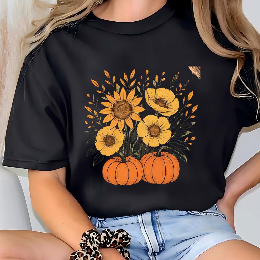 Vintage Halloween Shirt: Cottagecore Floral Fall Tee T-shirt