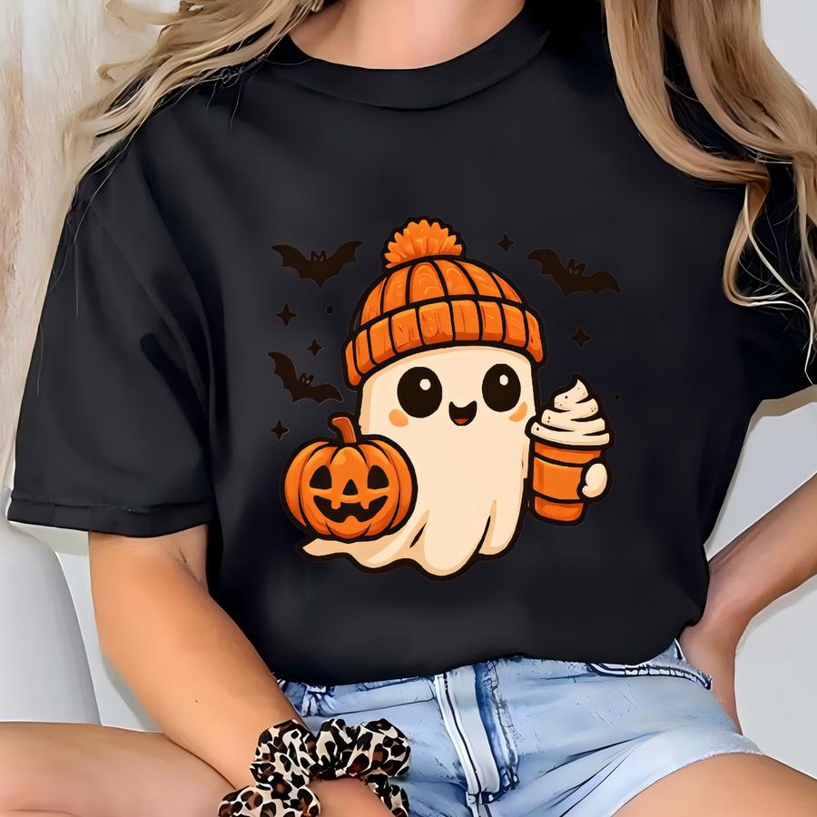 Vintage Halloween ® Shirt, Cute Ghost Tee, Retro Halloween Aesthetic, Women's Halloween Shirt, Spooky Season Tee T-shirt
