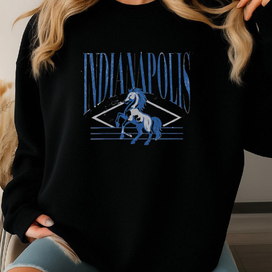 Vintage Apolis Football Crewneck Sweatshirt, Unisex Game Day Apparel, Retro Sports Gift, Tailgate Outfit, Indy Team Pride, Football Sweatshirt