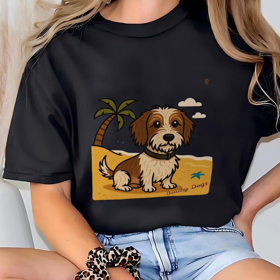 Beachy Dogz Fanny Pack, Dog Lover Gift, Crossbody, Vacation Accessories, Beachy Dachshund T-shirt
