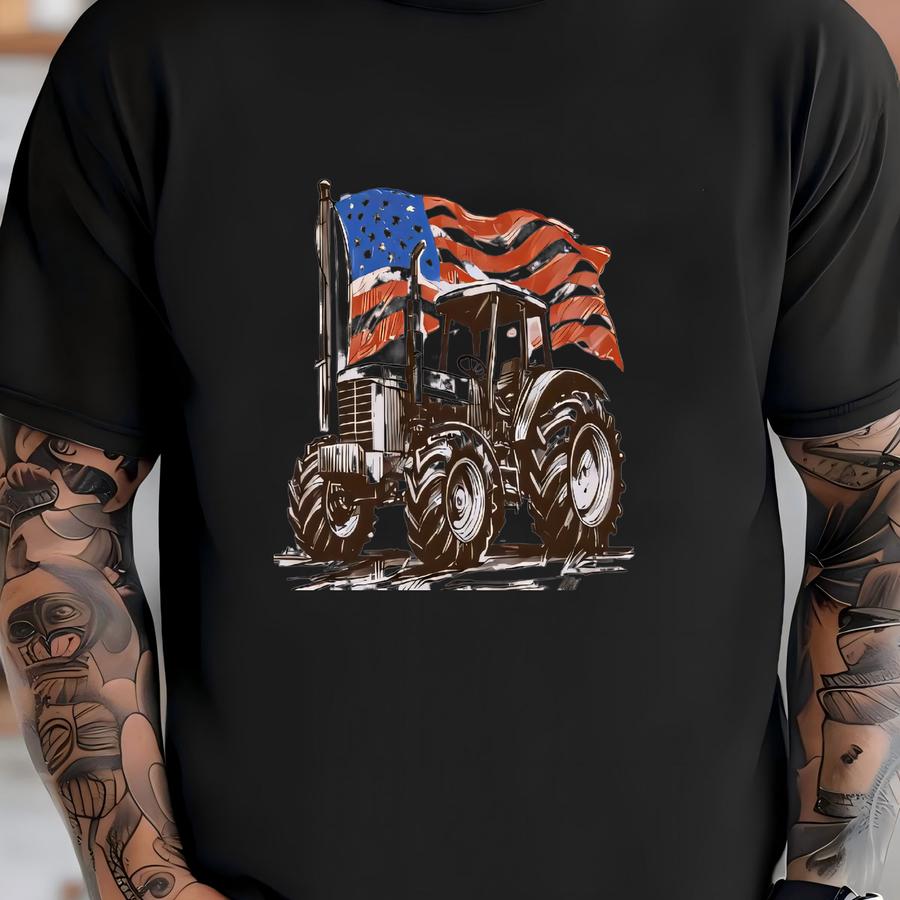 Patriotic Tractor Performance Tee T-shirt