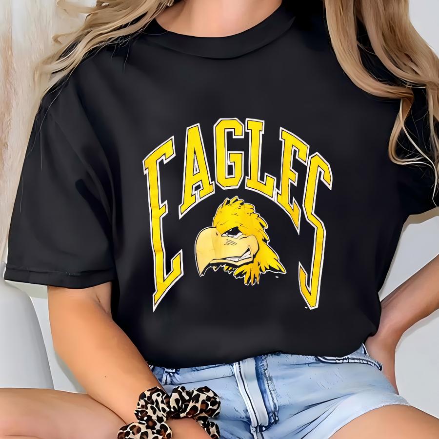 90s Ncaa University Of Southern Mississippi ‘golden Eagles’ Crewneck Sweatshirt Print Logo Black Color Men’s Fit To M T-shirt