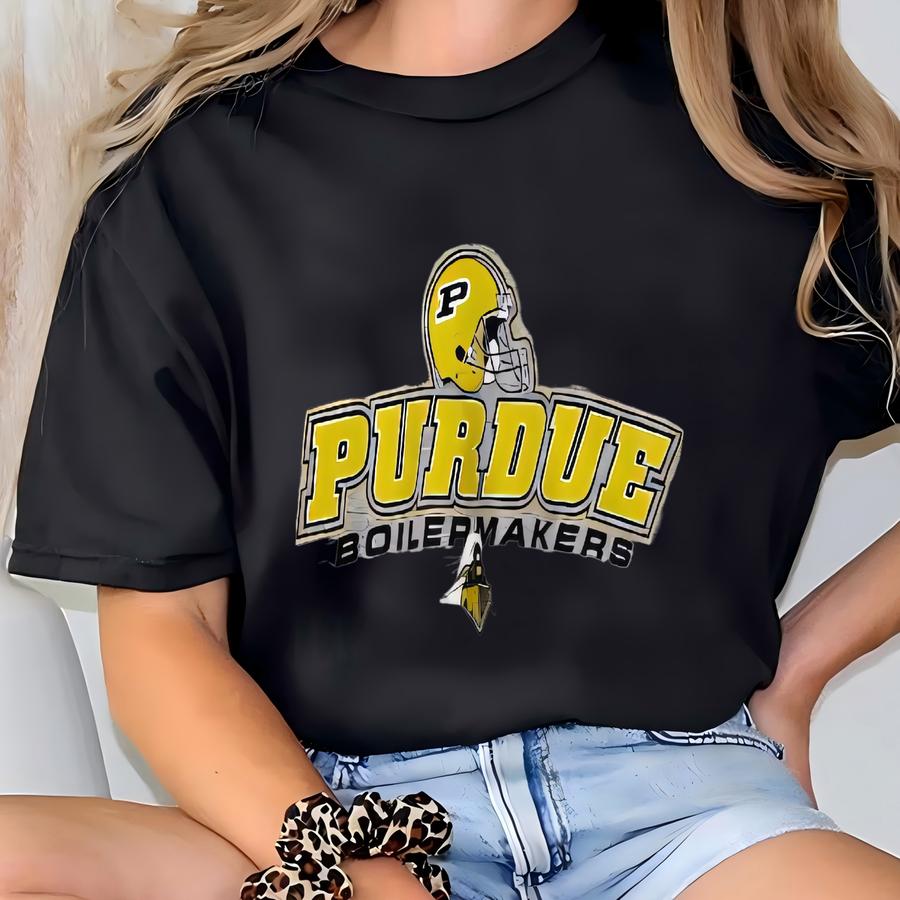 90s Ncaa Purdue University ‘boilermakers’ Crewneck Sweatshirt Print Logo Grey Color Men’s L T-shirt