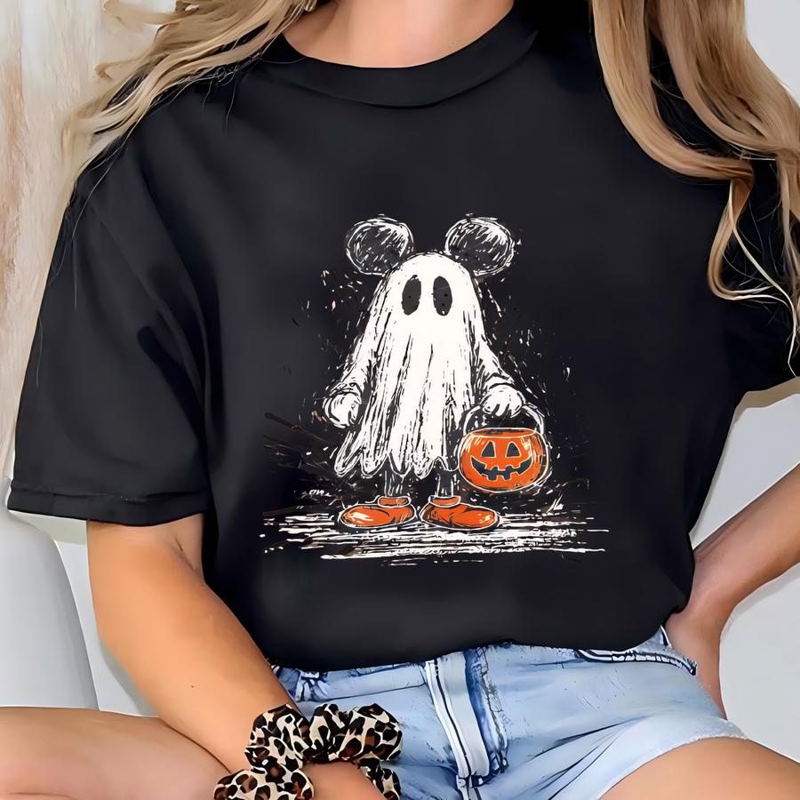 Retro  Halloween Couple Shirts, And Ghost Shirt, Spooky Season Shirt, Halloween Trip Shirts T-shirt