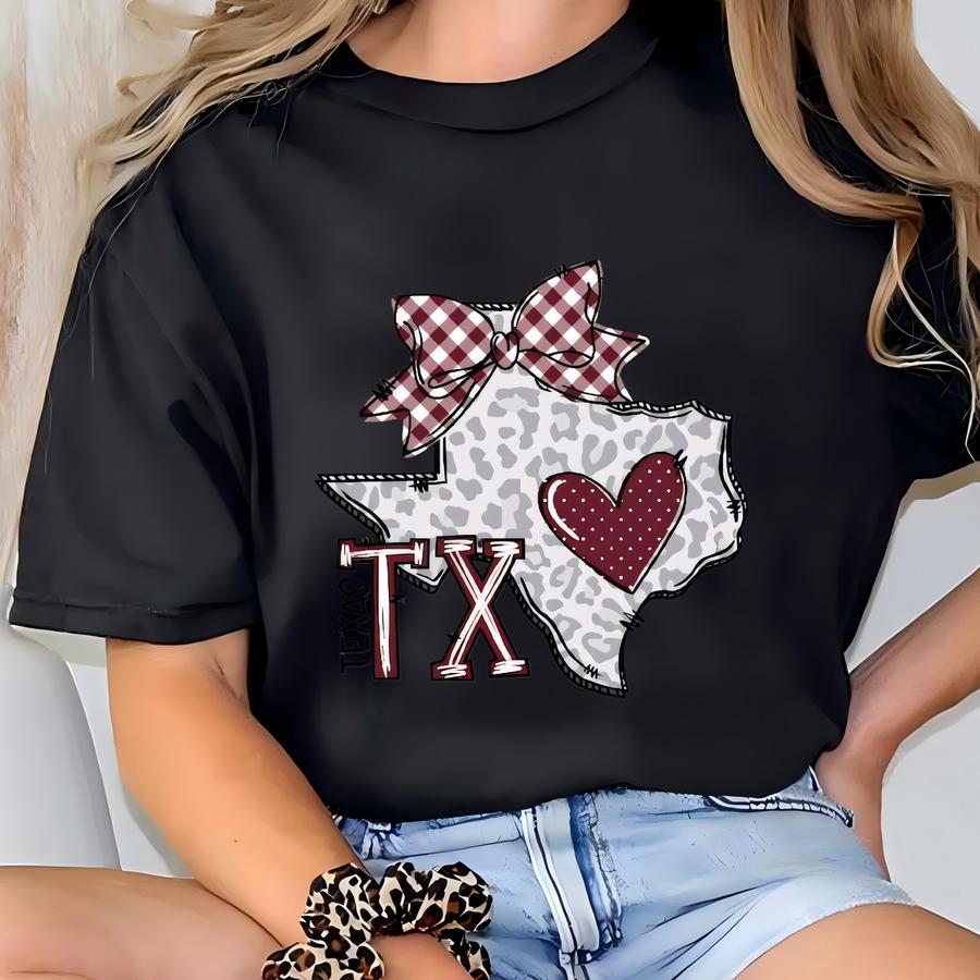 Tamu Texas Distressed Hoodie Design Texas ® Shirt Texas Retro Style Coquette Bow Tee Game Day Tamu Hoodie Fan Gift T-shirt