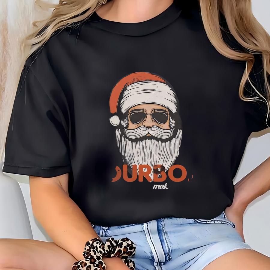 Funny Santa Christmas Shirt Bourbon Makes Me Jolly Tee Bourbon Lover Gift Drinking Holiday Gag Gift White Elephant T Shirt T-shirt
