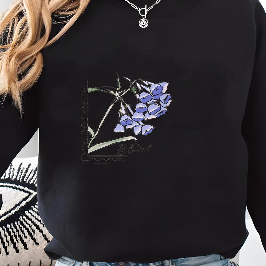 Virginia Bluebells Shirt: Vintage Wildflower Stamp Tee Sweatshirt
