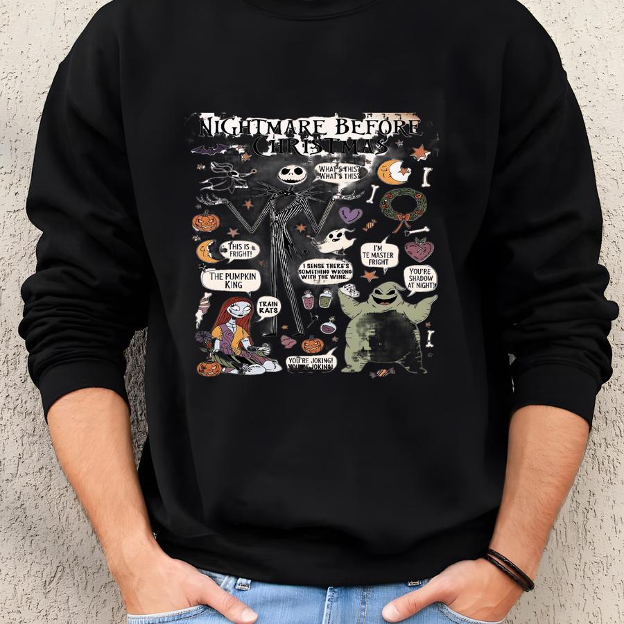 ® The Nightmare Before Christmas Shirt, Retro The Nightmare Before Christmas Characters Shirt, Halloween Party Shirt Sweatshirt